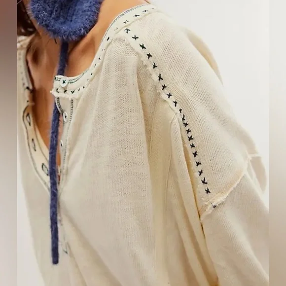 NWOT Free People We The Free Taylor Henley Size XS - Picture 2 of 15